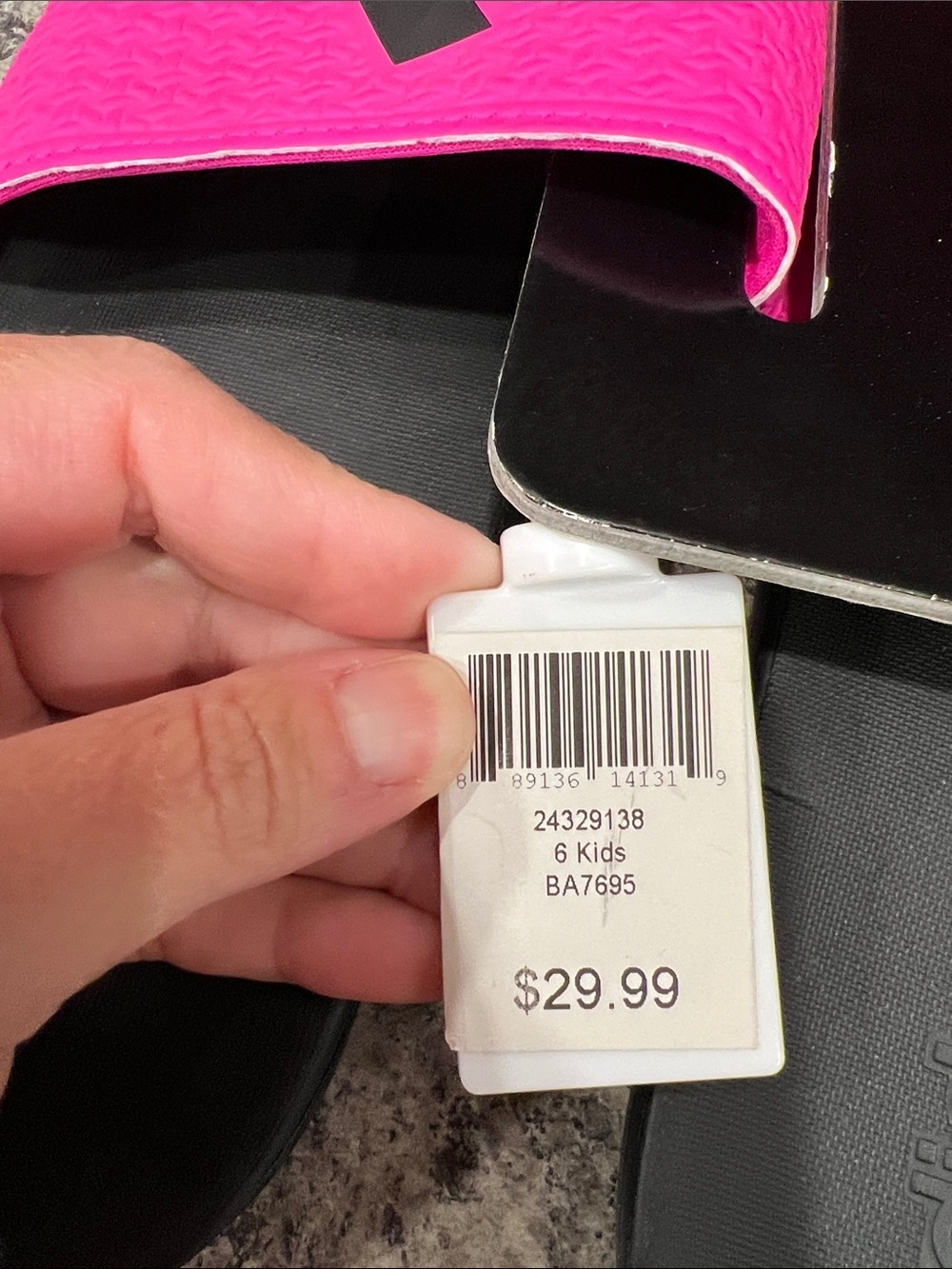 Kids ADIDAS pink black slides NWT 6 - Picture 5 of 5
